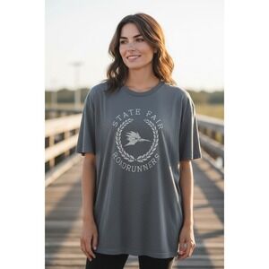 MV Sport State Fair Roadrunners Graphic T Shirt Gray XL Oversized
